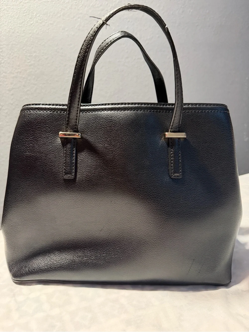kate spade Black Leather Tote with Gold Hardware NON STRAP.